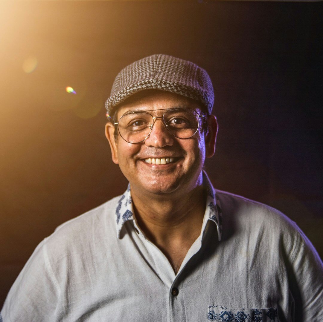 Professional portrait of male media studio director